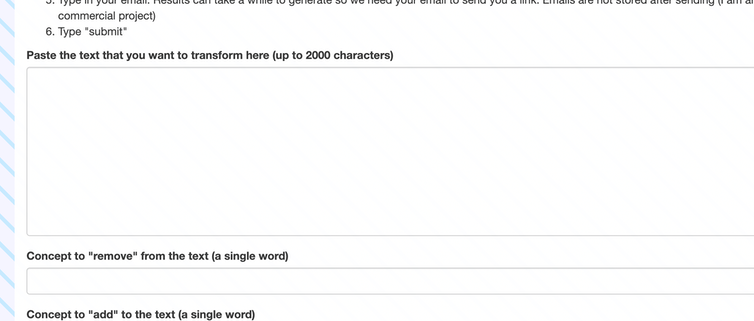 Screenshot of natural language processing tool