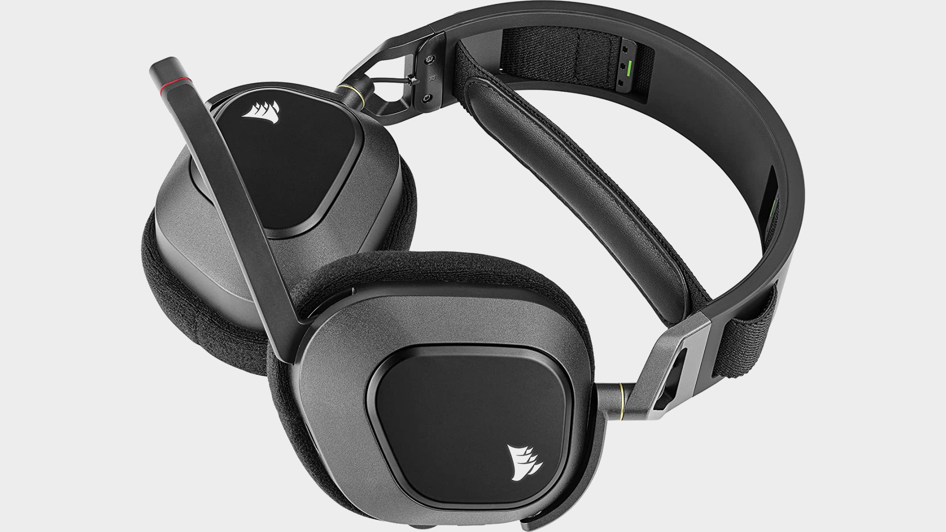 Corsair HS80 RGB Wireless on a grey background