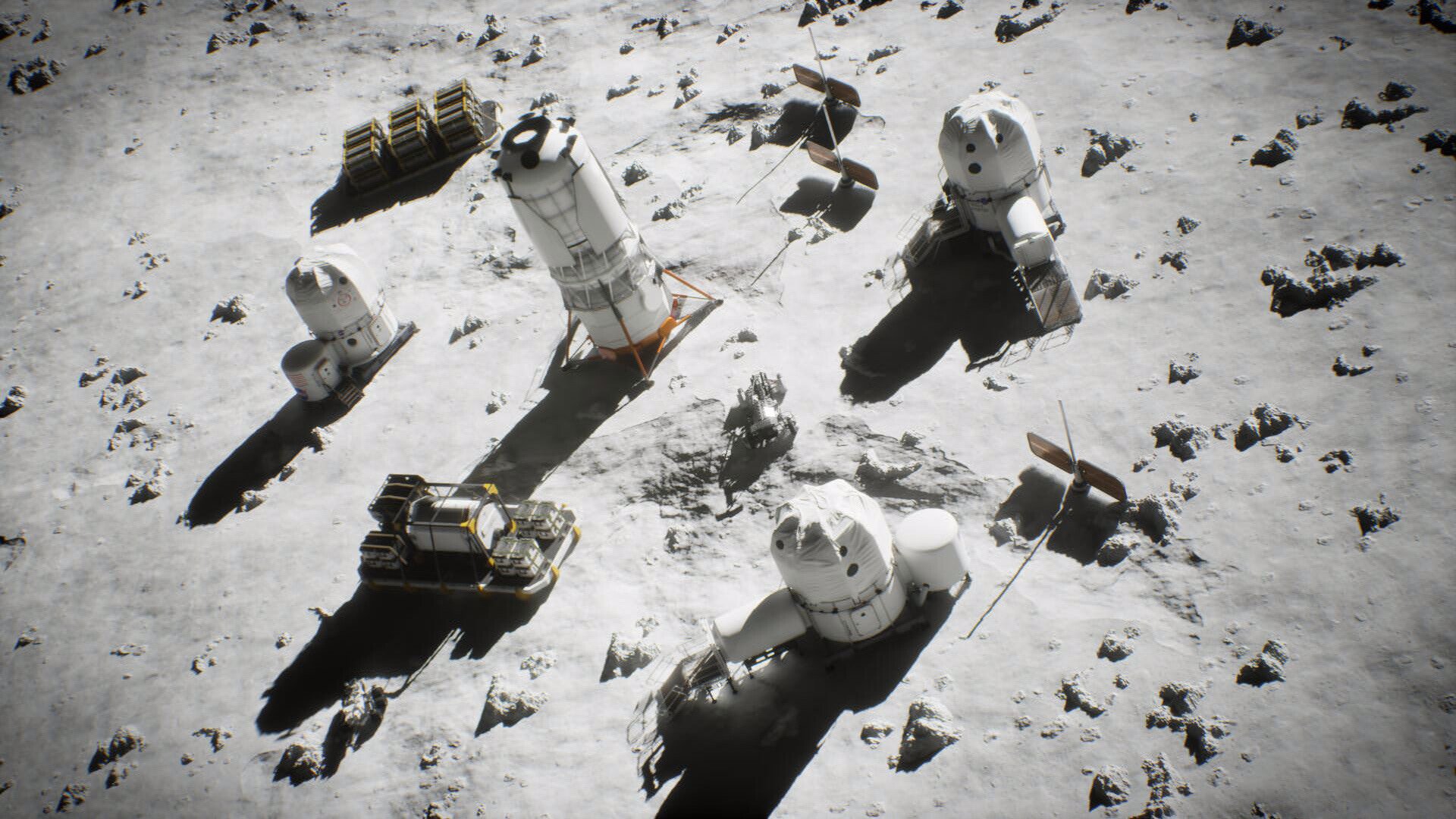 A screenshot from in-development space videogame Moonshot