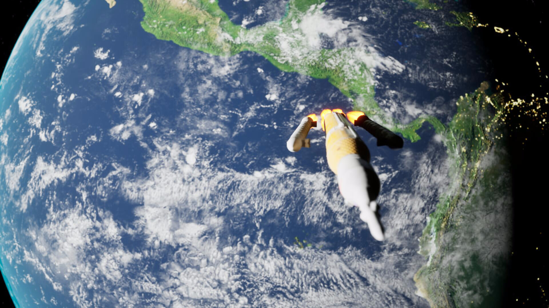 A screenshot from in-development space videogame Moonshot