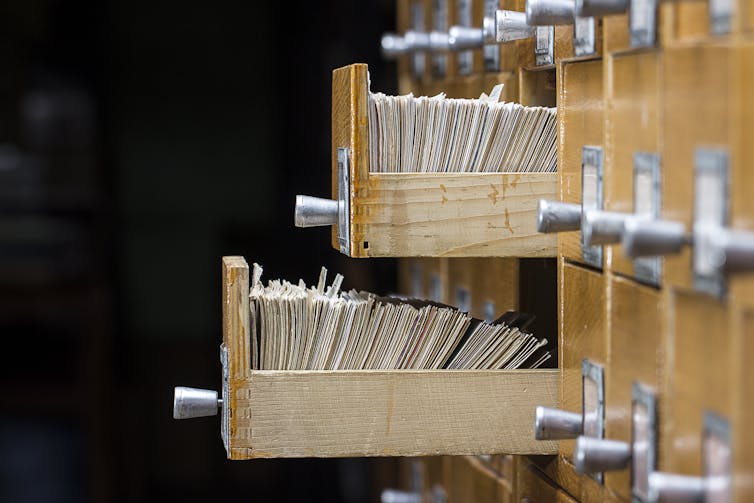 Two open boxes in the archive library.
